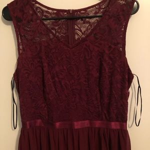 Burgundy bridesmaids dress